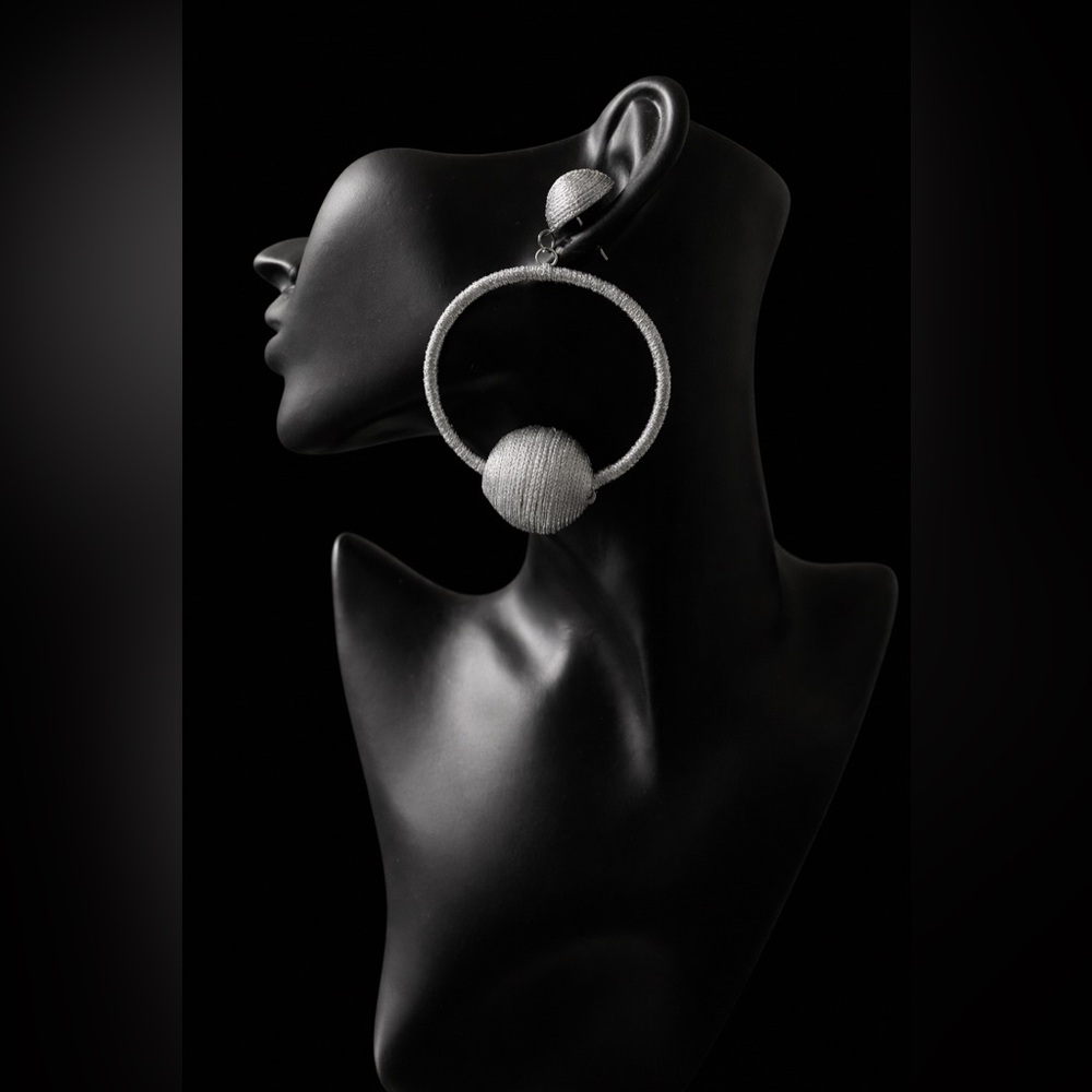 Paparazzi Silver Textured Hoop Earrings